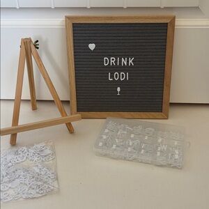 Felt Letter Message Board 10” x 10” With Wood Stand, Letters, Numbers, Symbols